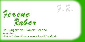 ferenc raber business card